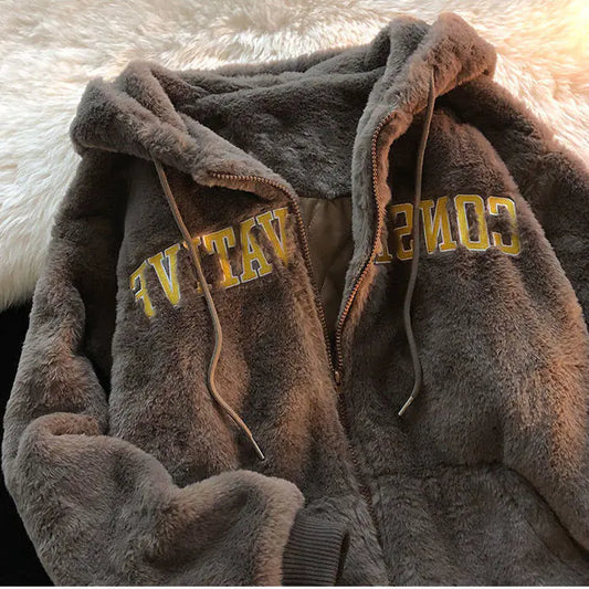Cashmere Padded Hooded Women's Coat and Sweater